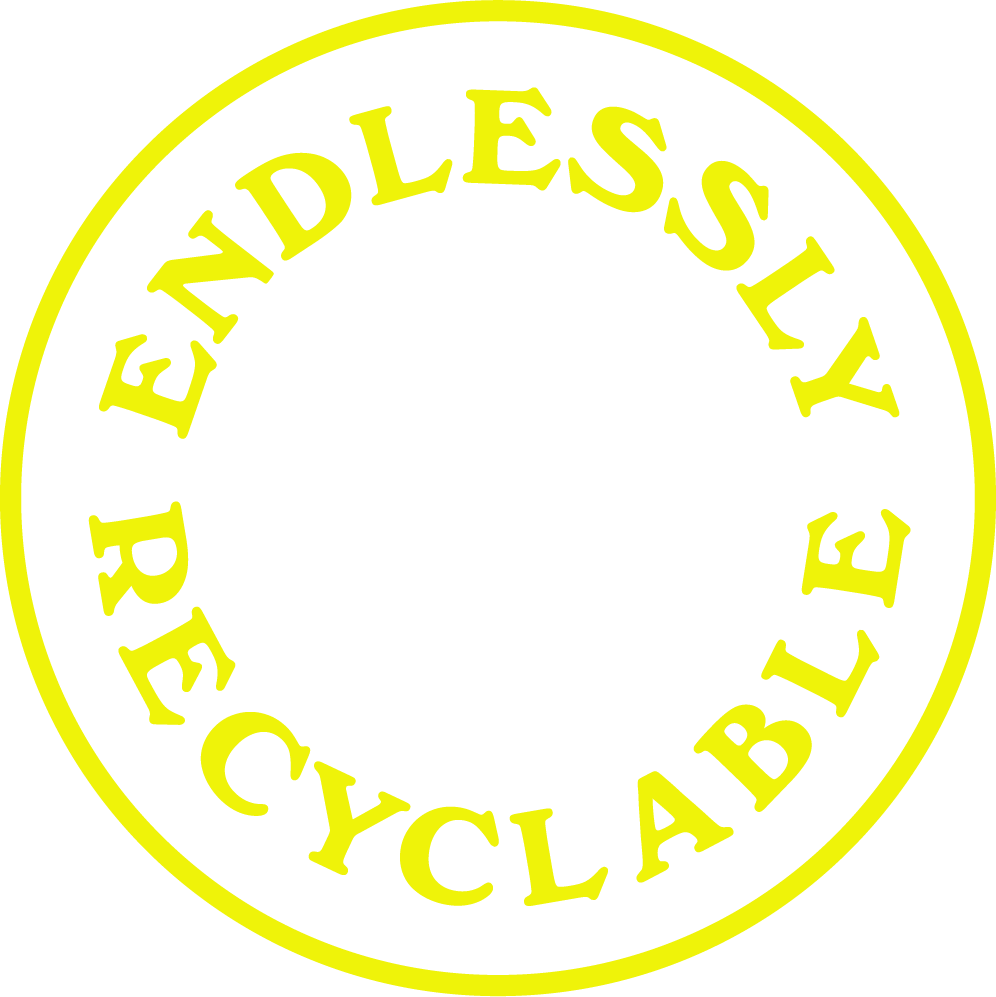 The words Endlessly Recyclable in a circle